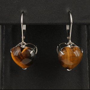 Sterling Silver Tiger's Eye Earrings